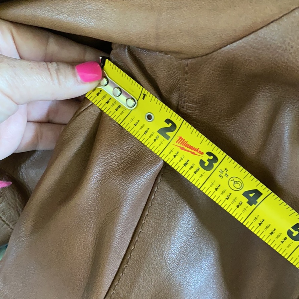 Whetblu brown leather jacket with hood - Picture 9 of 10